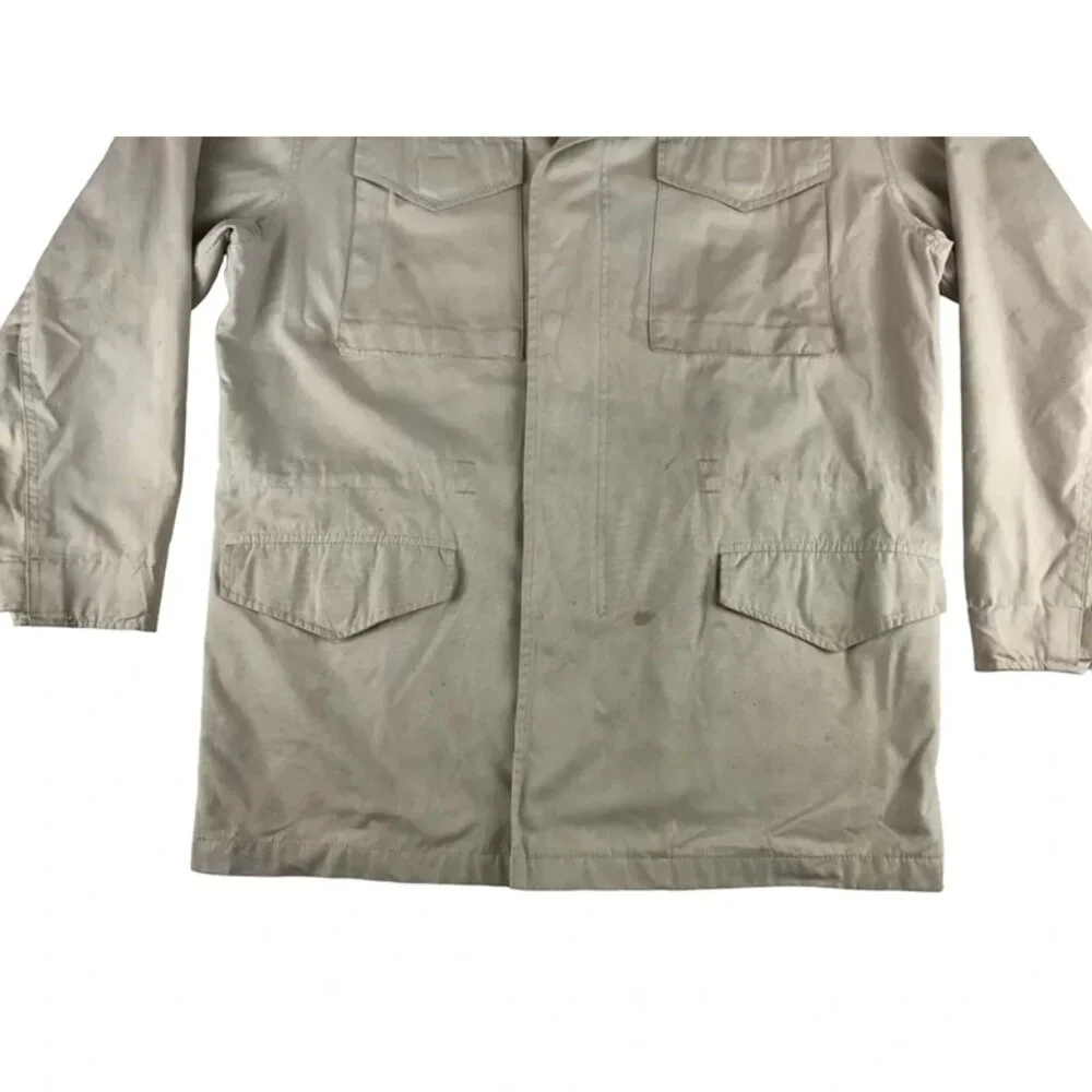 J.Crew Mens Beige 100% Cotton Long Sleeve Pockets Field Mechanic Jacket Size‎ S